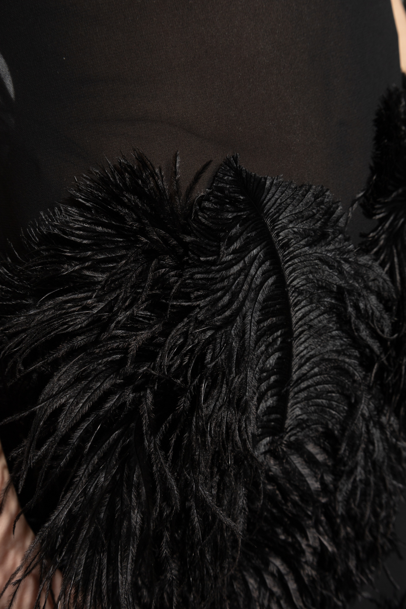 ワンピース THE ATTICO Ostrich feather dress Feather-trimmed gown in white - The Attico | Mytheresa